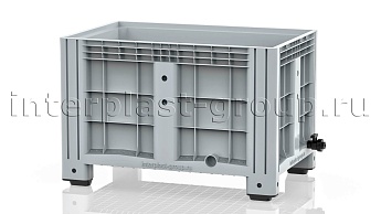 Контейнер iBox сплошной на ножках с краном серый в Иркутске
