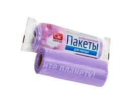 Мешки для мусора 35 л, ароматизированные, сиреневые, в рулоне 20 шт., ПНД, 12 мкм, 560х530 мм, GRIFON Полевые Цветы, 100-034 в Иркутске