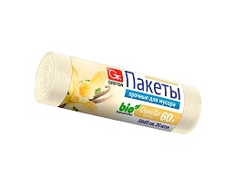 Мешки для мусора 60 л, ароматизированные, Ваниль, бежевые, в рулоне 20 шт., ПНД, 9 мкм, 650х550 мм, GRIFON Aroma, 101-023 V в Иркутске