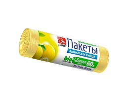 Мешки для мусора 60 л, ароматизированные, Лимон, желтые, в рулоне 20 шт., ПНД, 9 мкм, 650х550 мм, GRIFON Aroma, 101-023 Li в Иркутске