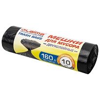 Мешки для мусора 160 л, черные, в рулоне 10 шт., ПВД, 30 мкм, 1200х900 мм, LAIMA ULTRA, 607694 в Иркутске
