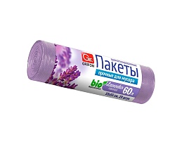 Мешки для мусора 60 л, ароматизированные, Лаванда, сиреневые, в рулоне 20 шт., ПНД, 9 мкм, 650х550 мм, GRIFON Aroma, 101-023 La в Иркутске