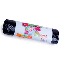 Мешки для мусора 60 л, черные, в рулоне 20 шт., ПНД, 7 мкм, 700х600 мм, Концепция Быта ЭкоДом, 601349 в Иркутске