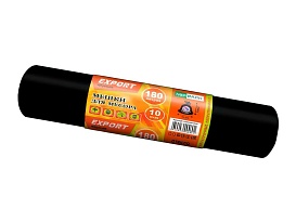 Мешки для мусора 180 л, ароматизированные, черные, в рулоне 10 шт., ПВД, 80 мкм, 1100х930 мм, EXPORT, exp18010142 в Иркутске