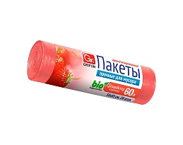 Мешки для мусора 60 л, ароматизированные, Клубника, красные, в рулоне 20 шт., ПНД, 9 мкм, 650х550 мм, GRIFON Aroma, 101-023 K в Иркутске
