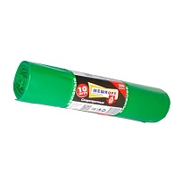 Мешки для мусора 300 л, зеленые, в рулоне 10 шт., ПВД 65 мкм, 1400х1000 мм, МЕШКОFF, 4922 в Иркутске