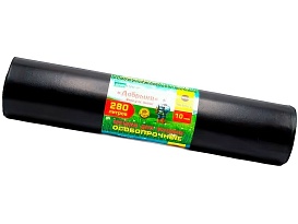 Мешки для мусора 280 л, ароматизированные, черные, в рулоне 10 шт., ПВД 110 мкм, 1400х930 мм, Добрыня, Dob28010black в Иркутске