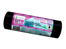 Мешки для мусора 60 л, черные, в рулоне 20 шт., ПНД, 7 мкм, 700х600 мм, MIRPACK Classik, 602050 в Иркутске