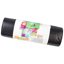 Мешки для мусора 220 л, черные, в рулоне 10 шт., ПВД, 29 мкм, 1100х830 мм, Концепция Быта ЭкоДом, 604924 в Иркутске