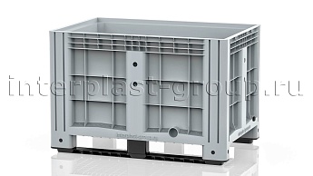 Контейнер iBox сплошной на полозьях с пробкой 1 дюйм серый в Иркутске