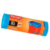 Мешки для мусора 80 л, синие, в рулоне 20 шт., ПНД, 12 мкм, 900х700 мм, PACLAN Classic, 606335 в Иркутске