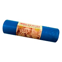 Мешки для мусора 100 л, с завязками, синие, в рулоне 10 шт., ПВД, 40 мкм, 840х670 мм, Концепция Быта Vitalux, 604933 в Иркутске